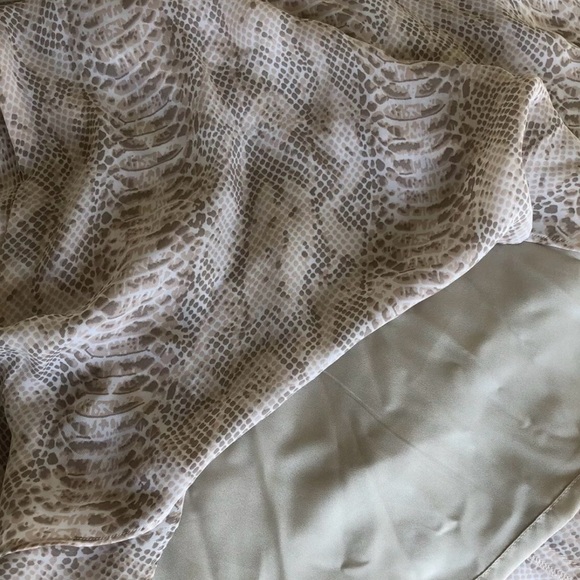 NWT Ann Taylor Snakeskins Chiffon Midi Skirt Beige Tan 12P - Picture 5 of 6